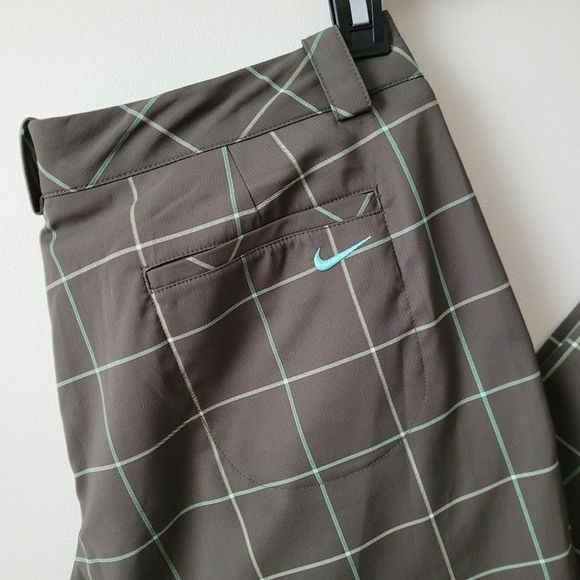 NIKE Golf Tour Performance Women's Green Plaid Dri-Fit Trouser Pants Size 12 - Picture 5 of 15